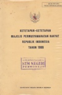 Ketetapan-ketetapan MPR RI Tahun 1988