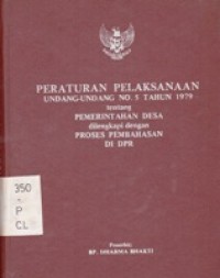 Peraturan Pelaksanaan Undang-undanmg No. 5 Tahun 1979