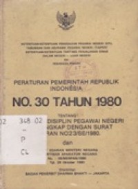 Peraturan Pemerintah Republiok Indonesia Th 30 Tahun 1980